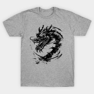 Symbolic zodiac Black Chinese Dragon T-Shirt